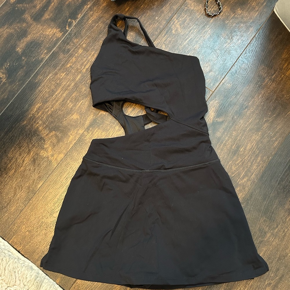Black One Shoulder Workout Dress